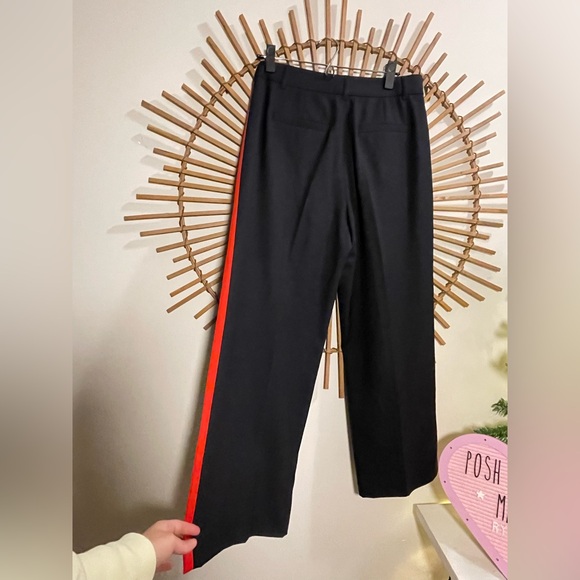 Me + Em Wool Blend Side Stripe Pant Navy Red Sporty Tailored Trouser - Picture 14 of 16